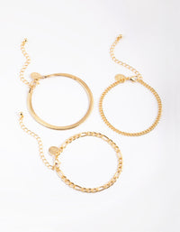 Gold Plated Snake Chain Bracelet Pack - link has visual effect only