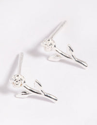 Sterling Silver Rose Stud Earrings - link has visual effect only