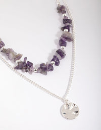 Amethyst Chip Layered Necklace - link has visual effect only