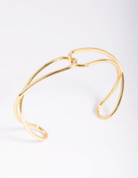 Gold Plated Knot Cuff Bracelet - link has visual effect only