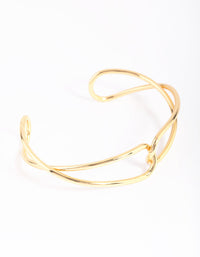 Gold Plated Knot Cuff Bracelet - link has visual effect only