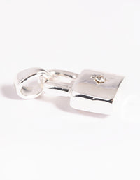 Silver Plated Star Padlock Charm - link has visual effect only