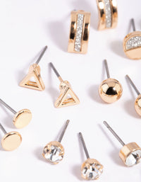 Gold Glitter Stud Earring 12-Pack - link has visual effect only