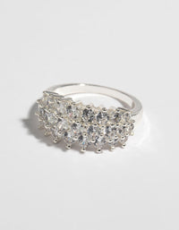 Silver Cubic Zirconia Cluster Ring - link has visual effect only