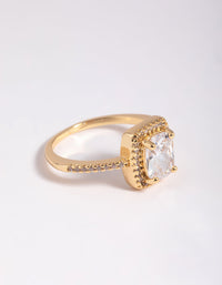 Gold Cubic Zirconia Ring - link has visual effect only