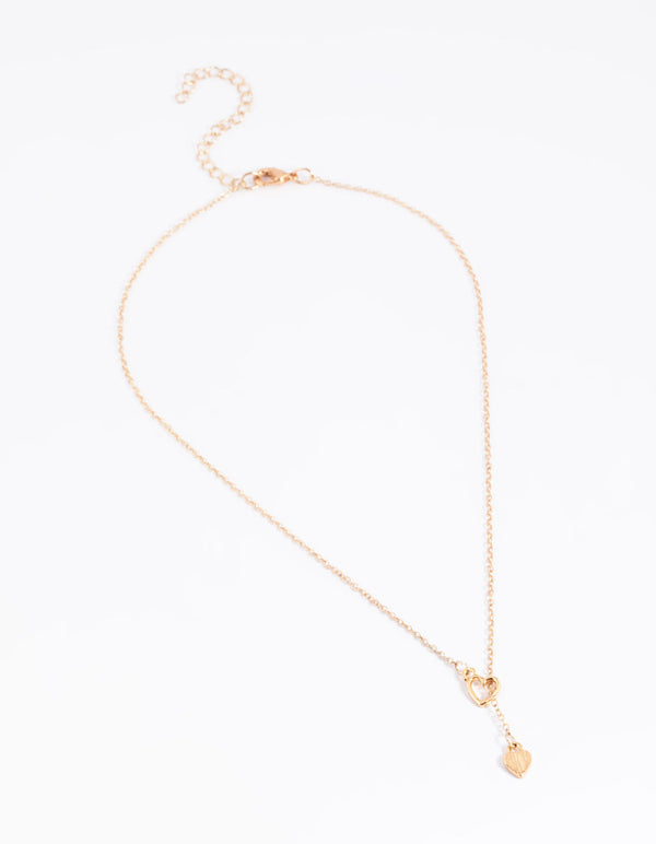 Gold Heart Thread Necklace - Lovisa