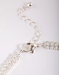 Silver Cubic Zirconia Layered Anklet - link has visual effect only
