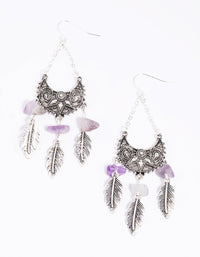 Amethyst Fan Drop Earrings - link has visual effect only