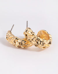 Gold Plated Molten Hoop Earrings - link has visual effect only