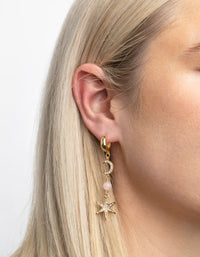 Gold Plated Semi-Precious Celestial Drop Earrings - link has visual effect only