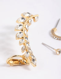 Gold Plated Leaf Earring Stack Pack - link has visual effect only