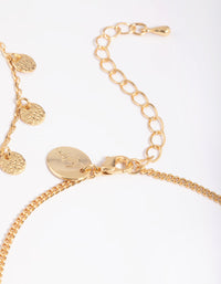 Gold Plated Molten Disc Anklet Set - link has visual effect only