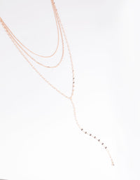 Rose Gold Dainty Chain Lariat Necklace - link has visual effect only