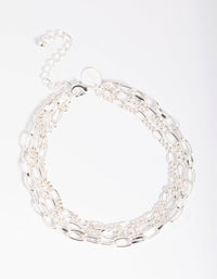Silver Triple Chain Anklet - Lovisa