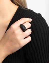 Matte Black Statement Diamante Dome Ring - link has visual effect only