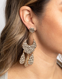 Gold Textured Jingle Drop Earrings - link has visual effect only