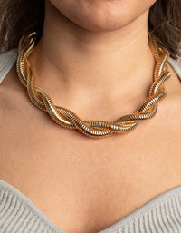 Gold Textured Twist Chain Necklace - link has visual effect only