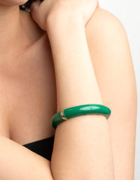 Green Enamel Clamp Bracelet - link has visual effect only