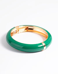 Green Enamel Clamp Bracelet - link has visual effect only