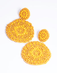 Yellow Beaded Drop Earrings - link has visual effect only