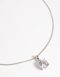 Rhodium Diamond Simulant Cubic Zirconia Necklace - link has visual effect only