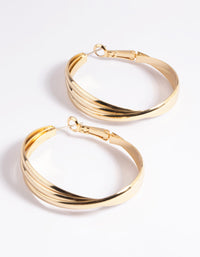 Gold Plated Twisted Hoop Earrings - link has visual effect only