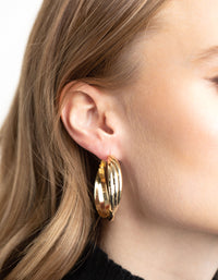 Gold Plated Twisted Hoop Earrings - link has visual effect only