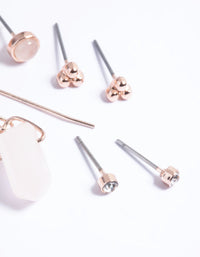 Rose Gold Quartz Shard Earring Stack Pack - link has visual effect only