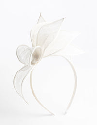 White Petal Sinamay Fascinator - link has visual effect only