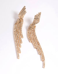 Gold Five Strand Twist Drop Earrings - link has visual effect only