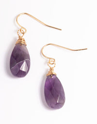 Gold Amethyst Wire Facet Drop Earrings - link has visual effect only