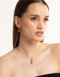 Gold Orange Shard Stack Earrings - link has visual effect only