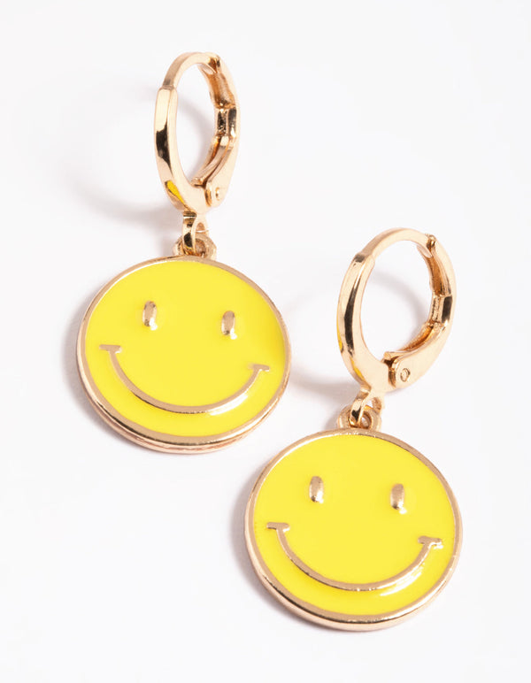 Happy face deals earrings