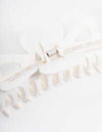 White Acrylic Triangle Cut Out Claw Clip - link has visual effect only