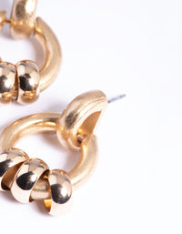 Worn Gold Small Door Knocker Earrings - link has visual effect only