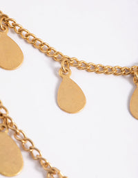 Worn Gold Multi Disc Drop 2 Layer Necklace - link has visual effect only