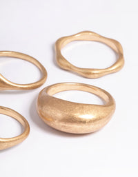 Worn Gold Large Dome Pearl Ring Pack - link has visual effect only