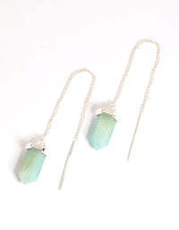 Silver Amazonite Shard Thread Earrings - link has visual effect only