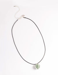 Silver Green Adventurine Spiral Cord Necklace - link has visual effect only