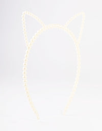 Kids Plastic Cat Ear Pearl Headband - link has visual effect only