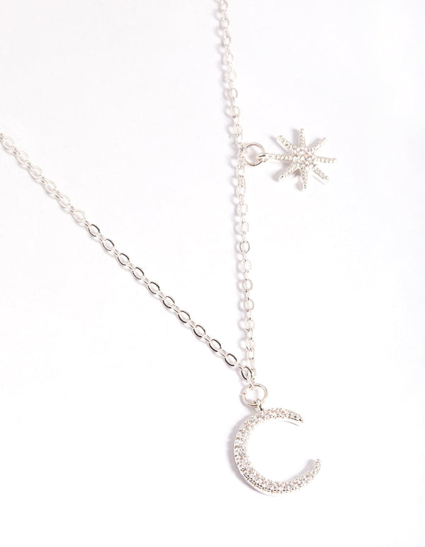 Silver Asymmetrical Celestial Necklace