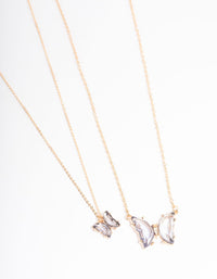 Gold Statement Diamante Butterfly Necklace - link has visual effect only