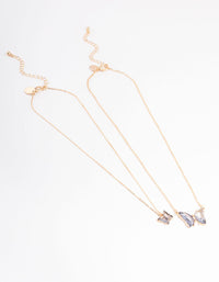 Gold Statement Diamante Butterfly Necklace - link has visual effect only