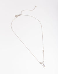 Rhodium Dainty Butterfly & Diamante Necklace - link has visual effect only