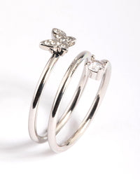 Rhodium Mini Butterfly Wrap Ring - link has visual effect only