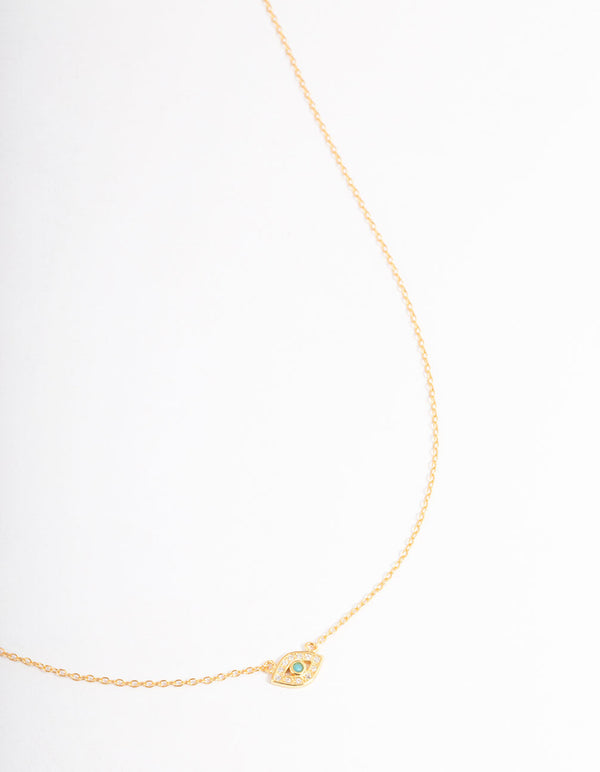 Evil eye necklace gold on sale plated