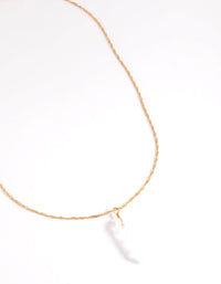 Gold Plated Clear Quartz Shard Twist Necklace - link has visual effect only