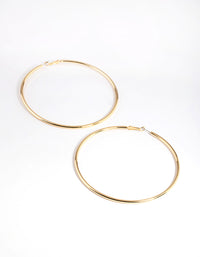 Gold Plated Brass Oversized Hoop Earrings - link has visual effect only