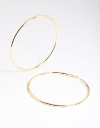 Gold Plated Brass Oversized Hoop Earrings - link has visual effect only