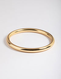 Gold Plated Brass Round Chunky Bangle - link has visual effect only